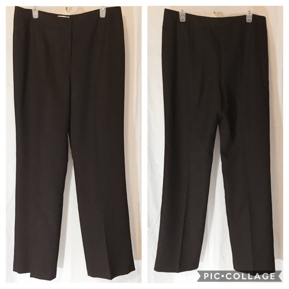 Kasper Le Suit Creased Flat-Front Black Suit Pants - Picture 2 of 7